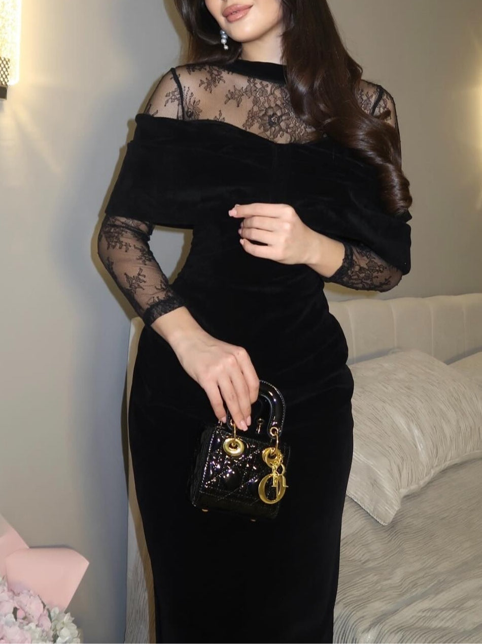 Sierlijke Zwarte Maxi Jurk