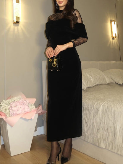 Sierlijke Zwarte Maxi Jurk