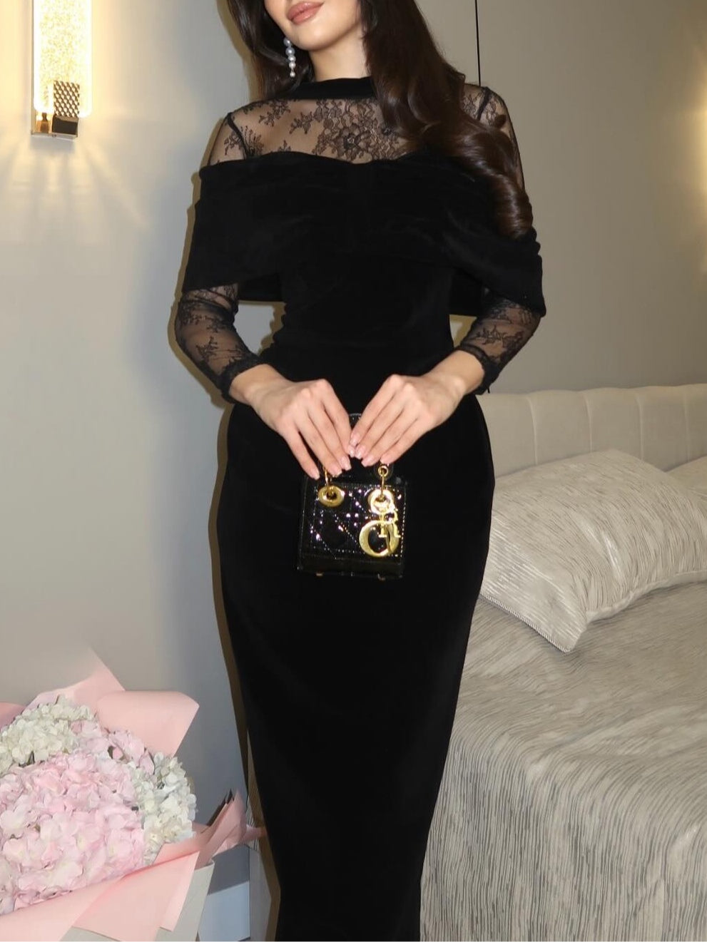 Sierlijke Zwarte Maxi Jurk